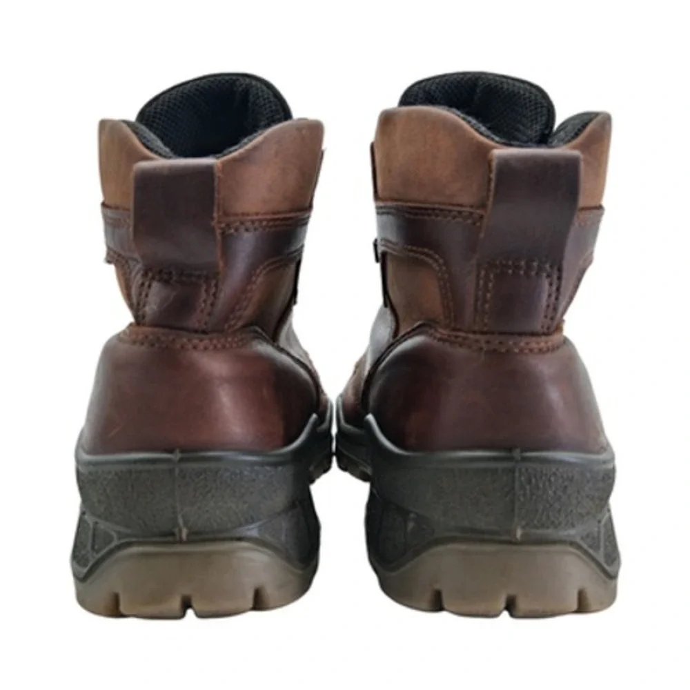 ECCO Track Boots Mens Size 8 Brown Leather Waterproof Gore-Tex Ankle Hiking